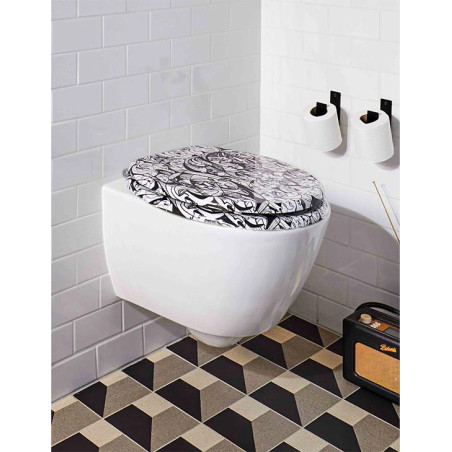 Abattant WC design noir et blanc - Interrelated par Gabe Weis